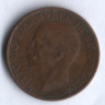 Монета 10 чентезимо. 1927 год, Италия.