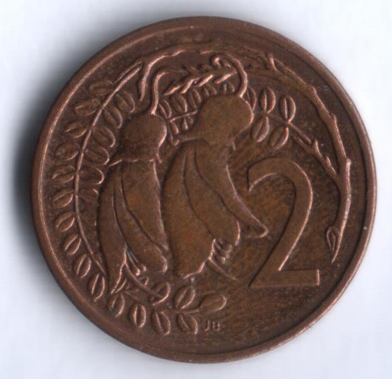 Монета 2 цента. 1987 год, Новая Зеландия.