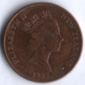 Монета 2 цента. 1987 год, Новая Зеландия.