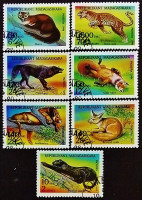 Набор почтовых марок (7 шт.). "Животные". 1994 год, Мадагаскар.
