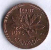 Монета 1 цент. 1975 год, Канада.