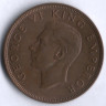 Монета 1 пенни. 1947 год, Новая Зеландия.