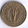 Монета 5 франков. 1965 год, Западно-Африканские Штаты.