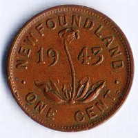 Монета 1 цент. 1943(C) год, Ньюфаундленд.