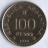 Монета 100 песо. 1979 год, Аргентина. Генерал Хосе де Сан-Мартин.