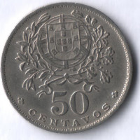 Монета 50 сентаво. 1961 год, Португалия.