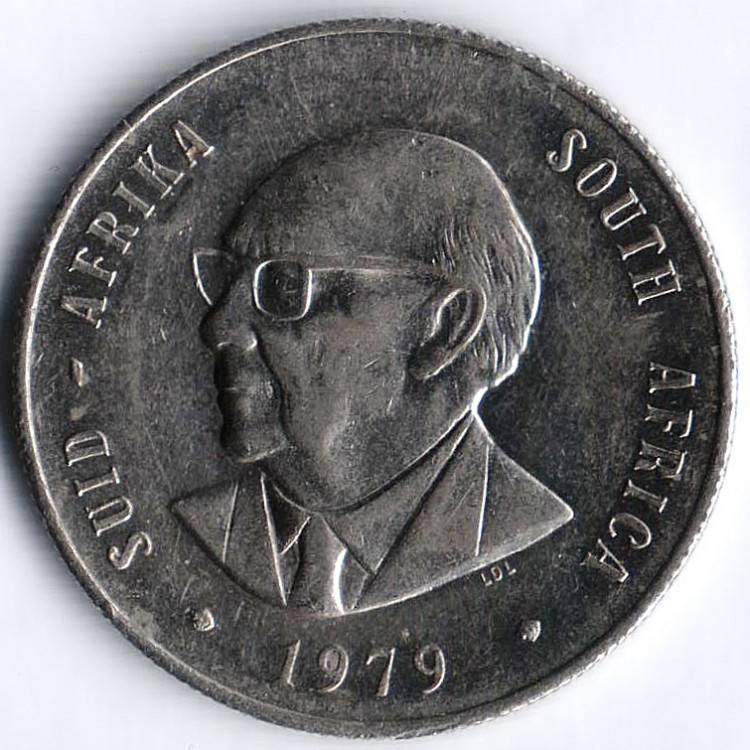 Монета 1 ранд. 1979 год, ЮАР. Николас Йоханнес Дидерихс.