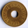 Монета 1 куруш. 1948 год, Турция.