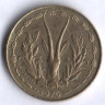 Монета 5 франков. 1976 год, Западно-Африканские Штаты.