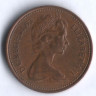 Монета 1 новый пенни. 1973 год, Великобритания.