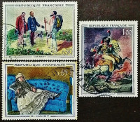 Набор почтовых марок (3 шт.). "Живопись". 1962 год, Франция.