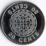 Монета 20 центов. 1977(P) год, Соломоновы острова.
