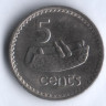 5 центов. 1987 год, Фиджи.