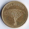 Монета 1 фунт. 2016 год, Гибралтар.