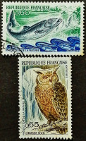 Набор почтовых марок (2 шт.). "Защита природы". 1972 год, Франция.