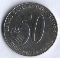 50 сентаво. 2000 год, Эквадор.