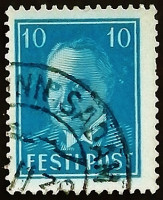 Почтовая марка (10 s.). "Константин Пятс". 1936 год, Эстония.