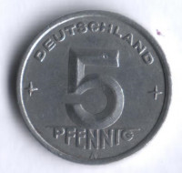 Монета 5 пфеннигов. 1949 год, ГДР.