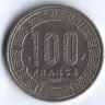 Монета 100 франков. 1977 год, Габон.