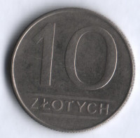 Монета 10 злотых. 1987 год, Польша.