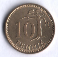10 пенни. 1975 год, Финляндия.