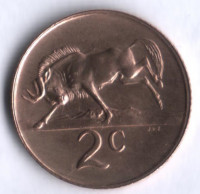 2 цента. 1975 год, ЮАР.
