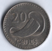 20 центов. 1996 год, Фиджи.