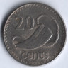 20 центов. 1996 год, Фиджи.
