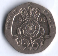 Монета 20 пенсов. 1995 год, Великобритания.