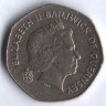Монета 20 пенсов. 2003 год, Гернси.