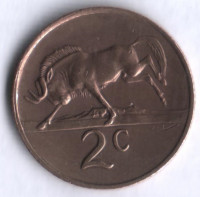2 цента. 1977 год, ЮАР.