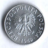 Монета 1 грош. 1949 год, Польша.