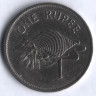 Монета 1 рупия. 1995 год, Сейшельские острова.