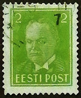 Почтовая марка (2 s.). "Константин Пятс". 1936 год, Эстония.