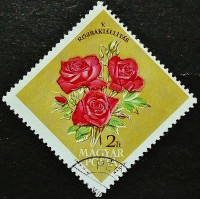 Почтовая марка. "V выставка венгерских роз". 1963 год, Венгрия.