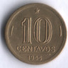 Монета 10 сентаво. 1955 год, Бразилия.