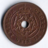 Монета 1/2 пенни. 1943 год, Южная Родезия.