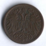 Монета 2 геллера. 1909 год, Австро-Венгрия.