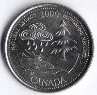 Монета 25 центов. 2000 год, Канада. Миллениум. Природное наследие.