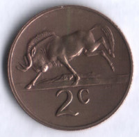 2 цента. 1980 год, ЮАР.