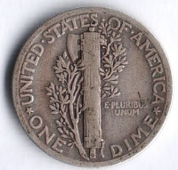Монета 10 центов. 1928 год, США.