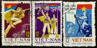 Набор почтовых марок (3 шт.). "Весеннее наступление 1968 года". 1969 год, Вьетнам.