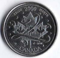 Монета 25 центов. 2000 год, Канада. Миллениум. Гордость.