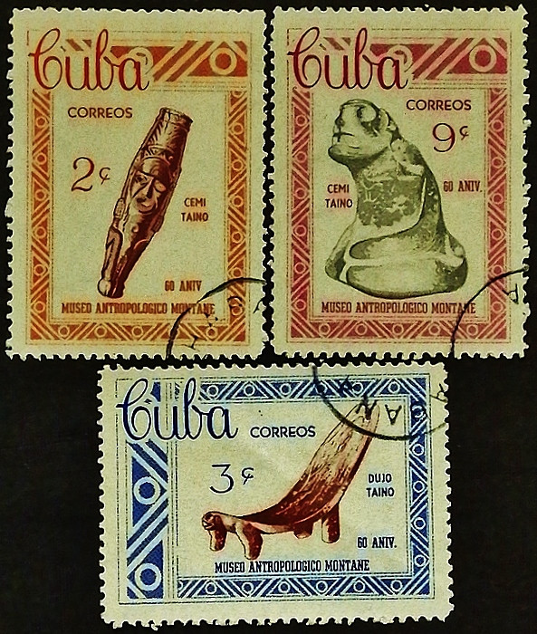 Набор почтовых марок (3 шт.). "Монтанский антропологический музей, 60-летие". 1963 год, Куба.