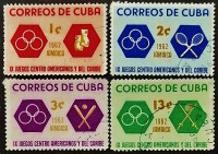 Набор почтовых марок (4 шт.). "IX Игры стран Центральной Америки и Карибского бассейна". 1962 год, Куба.