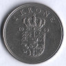 Монета 1 крона. 1969 год, Дания. C;S.