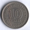 Монета 10 центов. 1950 год, Малайя.