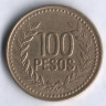Монета 100 песо. 1994 год, Колумбия.