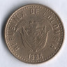 Монета 100 песо. 1994 год, Колумбия.