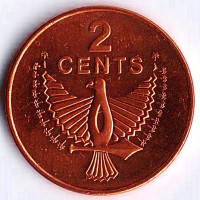 Монета 2 цента. 2005 год, Соломоновы острова.